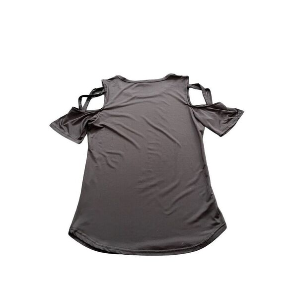Criss cross cold shoulder tshirt - Picture 3 of 4